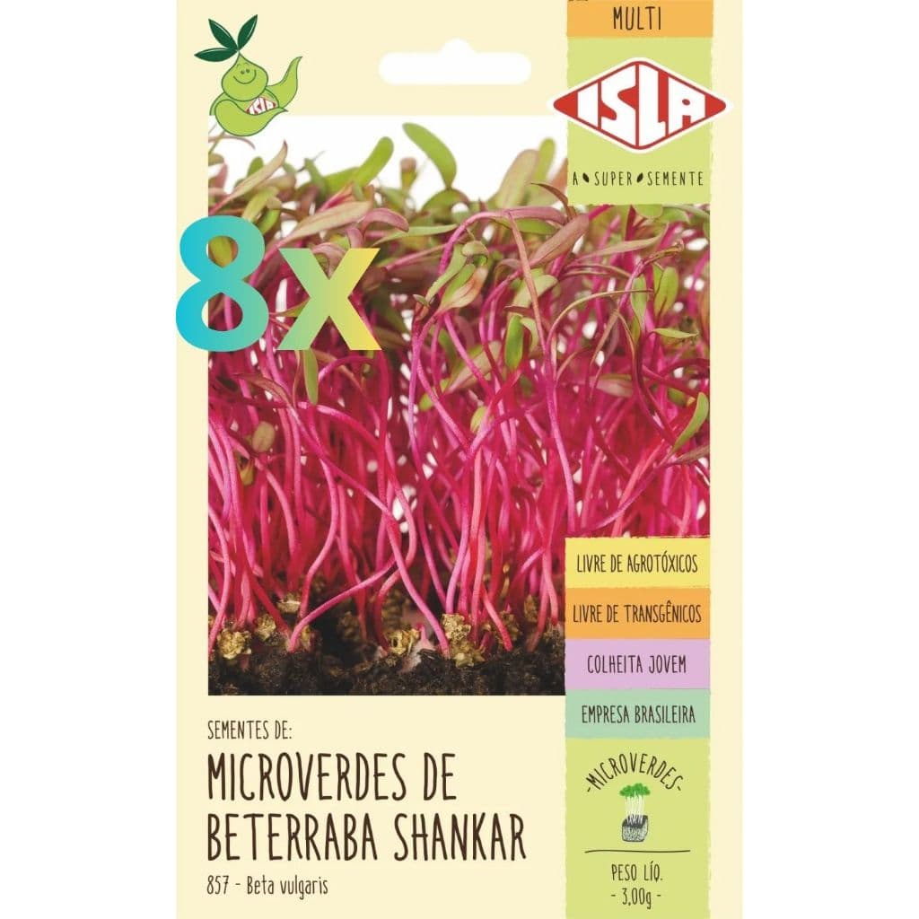Kit 8 envelopes Sementes de Beterraba Shankar Microverdes 3g cada - Isla Multi