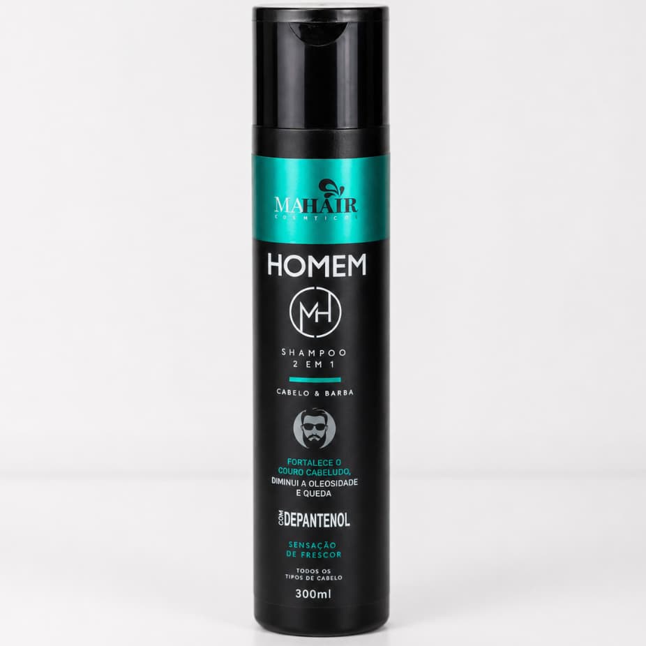 Shampoo Anticaspa 2 em 1 Para Cabelo e Barba Linha Homem Capilar Mahair Promoção!