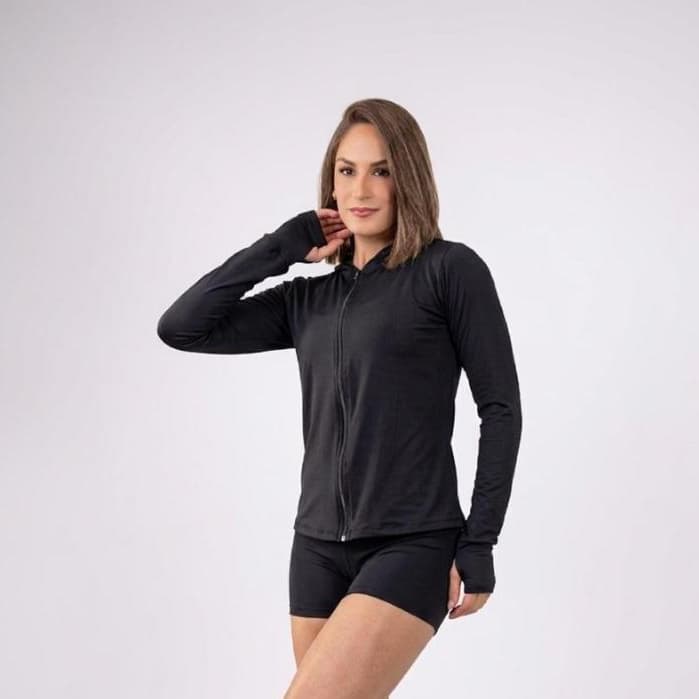 Camisa UV Proteção Solar  Feminina com Zíper e Luva. Jaquetinha Feminina Proteção Solar. Natação, Ciclismo, Academia.