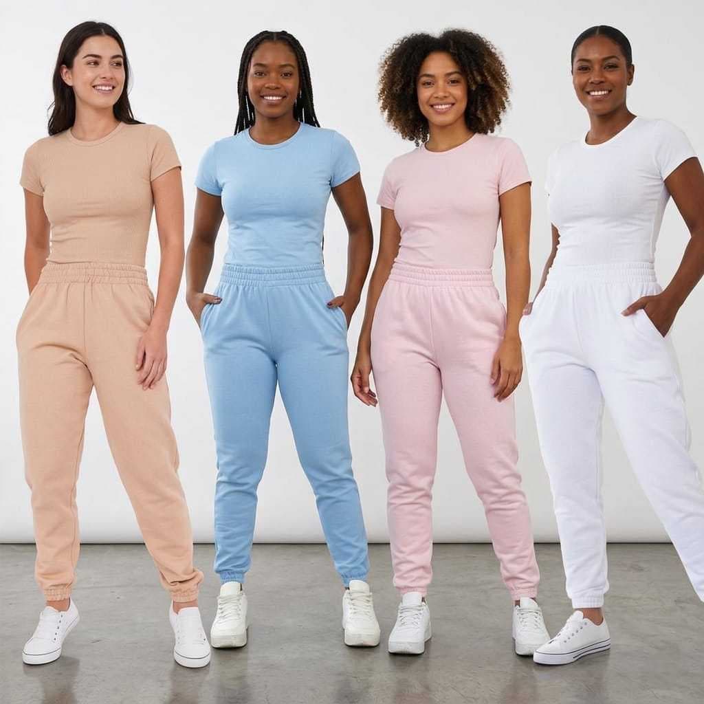 Kit 4 Calça Skinny Moletom Feminina com 2 Bolsos