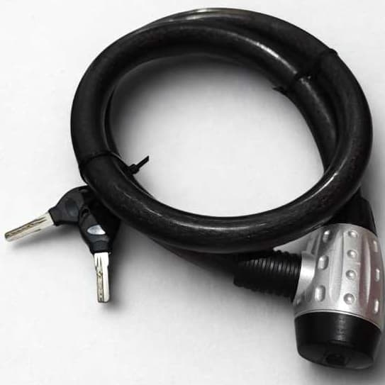 CADEADO ANTI FURTO CABO DE AÇO DE 24MM X 1,20MT BICICLETA MOTO CARRO ESTEPE PORTÃO