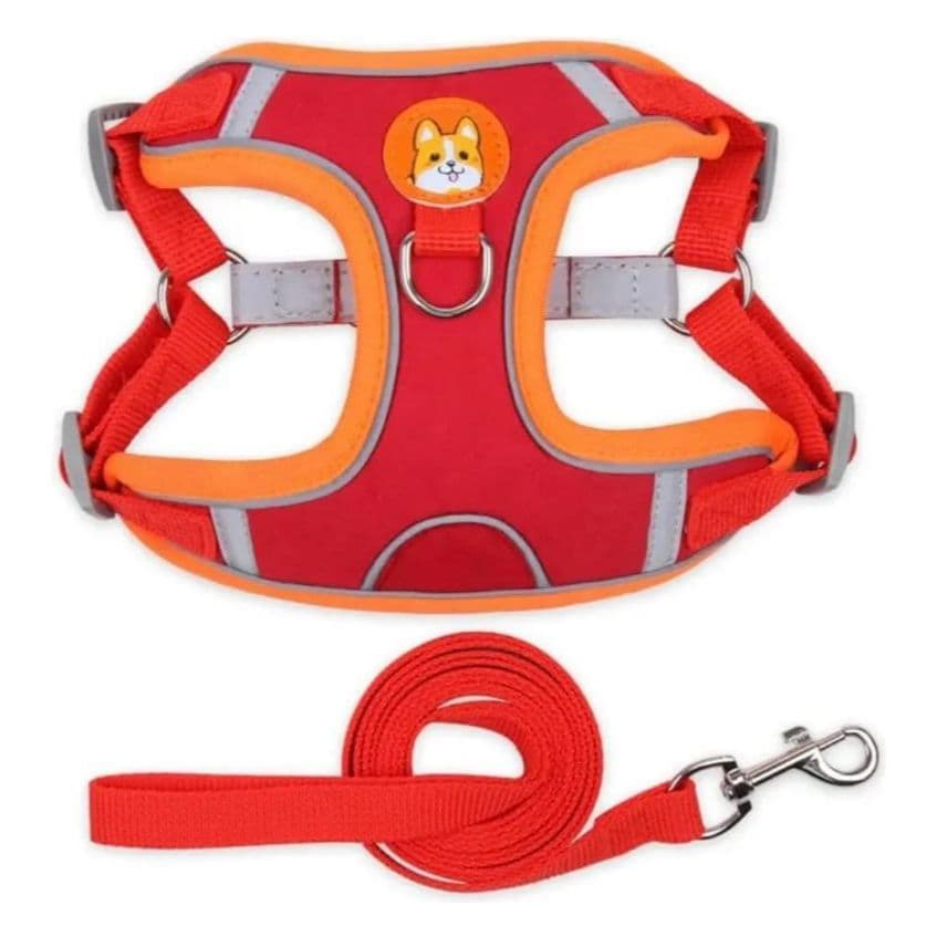 Colete Pet Peitoral Ajustável Ergonômico + Guia E Refletivo