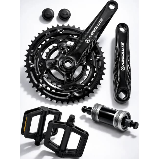 Pedivela Absolute 3 Coroas Reduzido Bicicleta 24/34/42 + Movimento Central + Pedal Plataforma Mtb Bike
