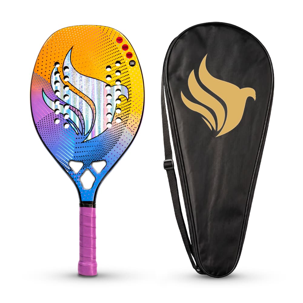 Raquete de Beach Tennis Pichau Nazareth Beach 18K Carbon 28 Furos, PES-RKT18-NB