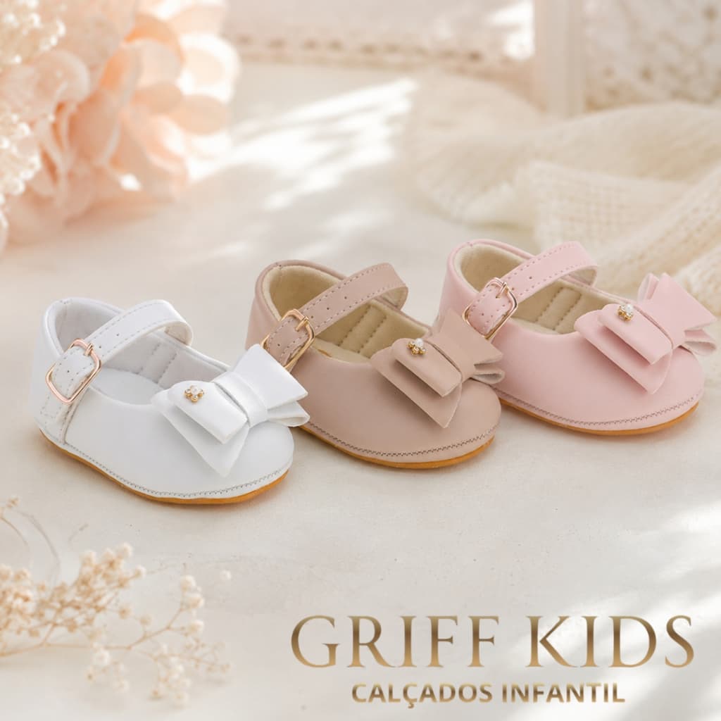 Sapatilha Bebê Infantil Confortável Com Laço Fivela Branca Nude Rosa Leve Macia Promoção