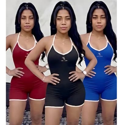 Kit 3 Macaquinho Feminino Alça Fina Fitness Academia Suplex Premium Macacão Treino Alcinha Transparência Modelador