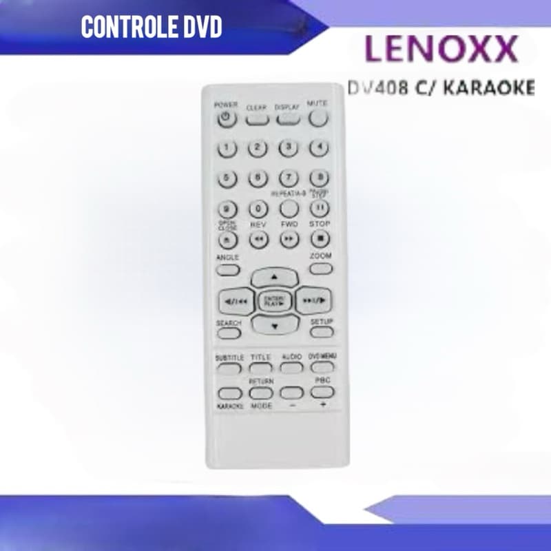 Controle Remoto compatível com DVD Lemoxx DV408