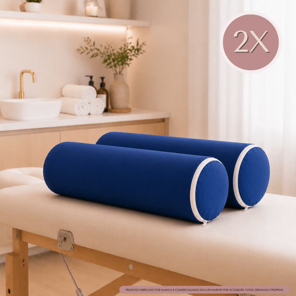 Kit 2 rolos posicionadores ortopédico 20cm x 50cm fisioterapia exercício massagem + capa removível