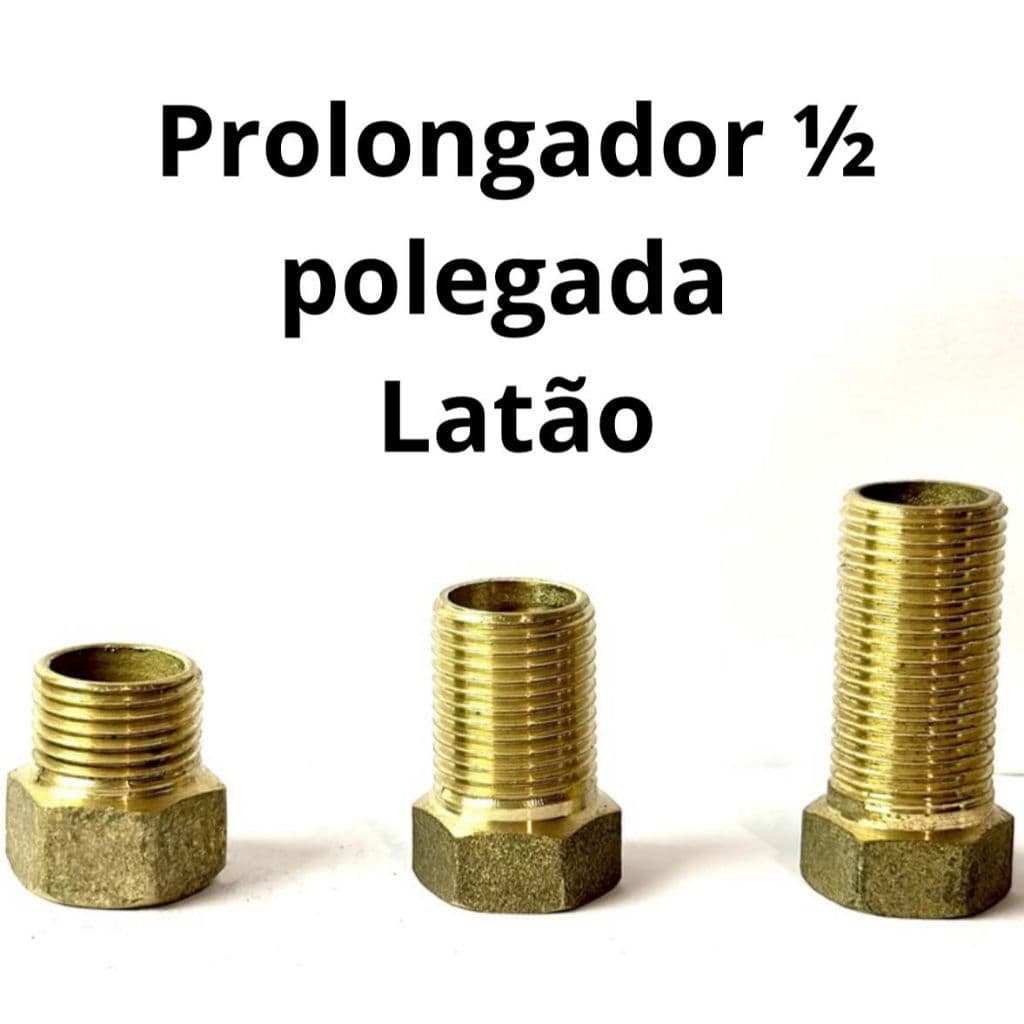 Prolongador Alongador de Latão 1/2 para Torneira e Registro recuo parede curto médio longo