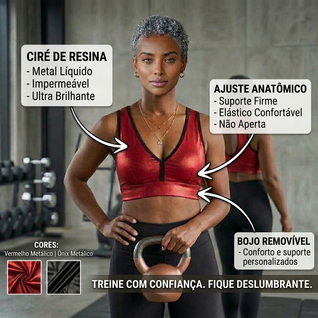 Top Academia Feminino Cirré  com Bojo Removível Academia Alta Sustentação