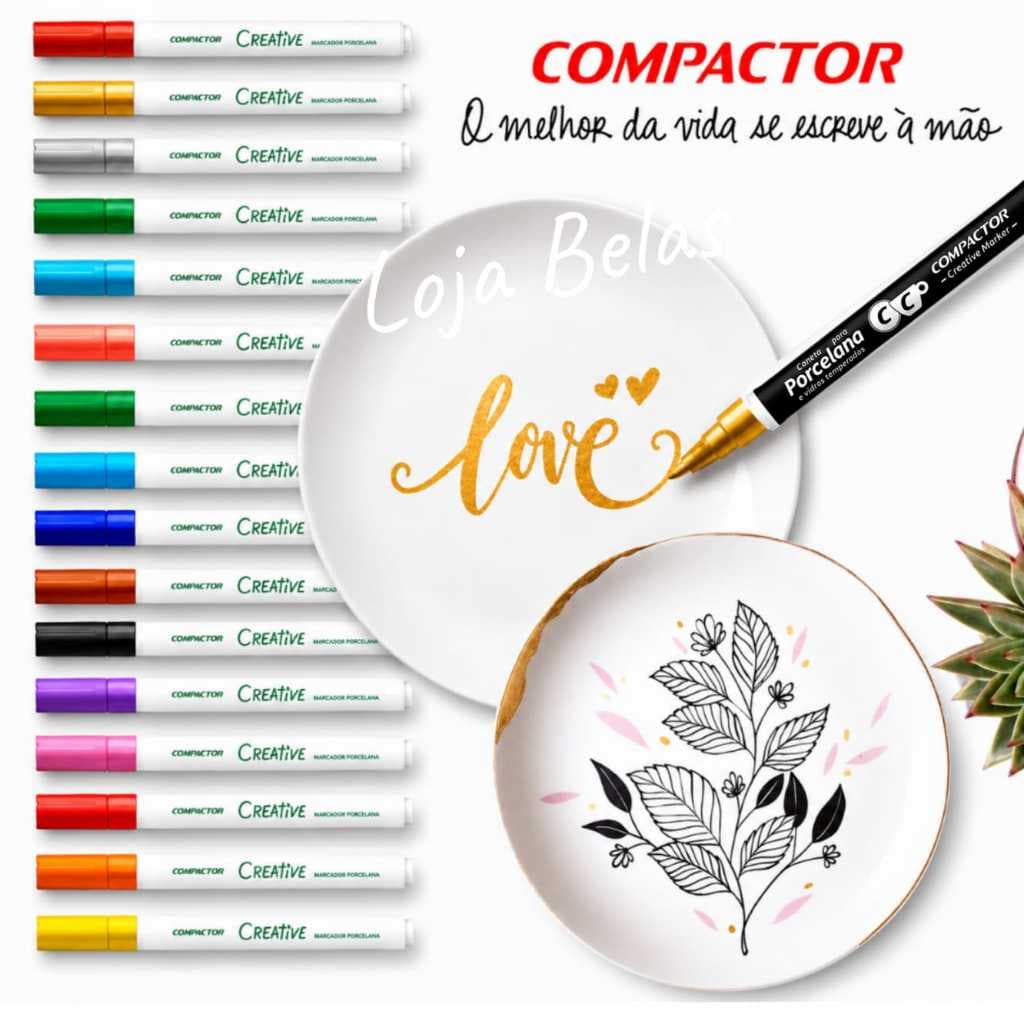 Caneta Para Porcelana e Vidro Creative Marker - Compactor