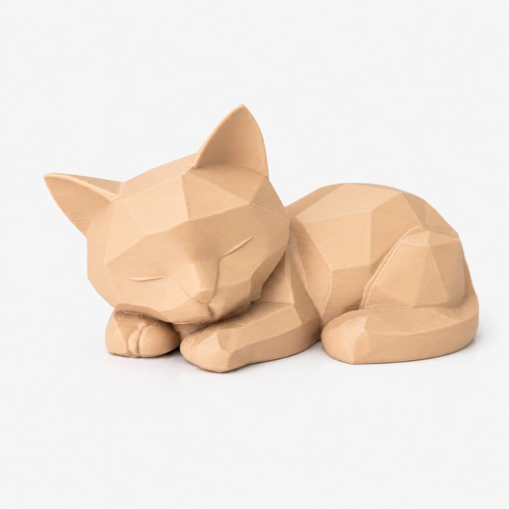Escultura Gato Decoração Geométrico Minimalista Pet Bege