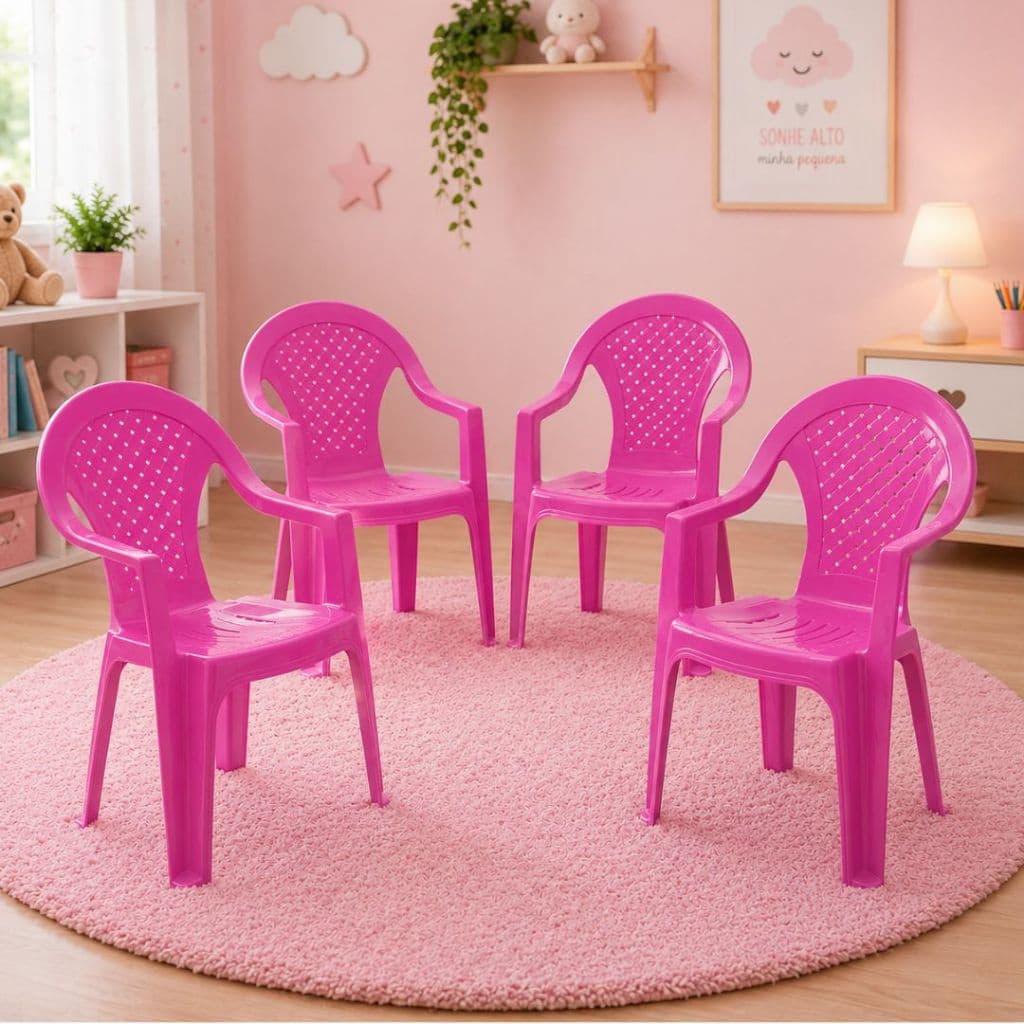 Kit Cadeirinha Infantil  Rosa Azul Cadeira Menina Menino Resistente