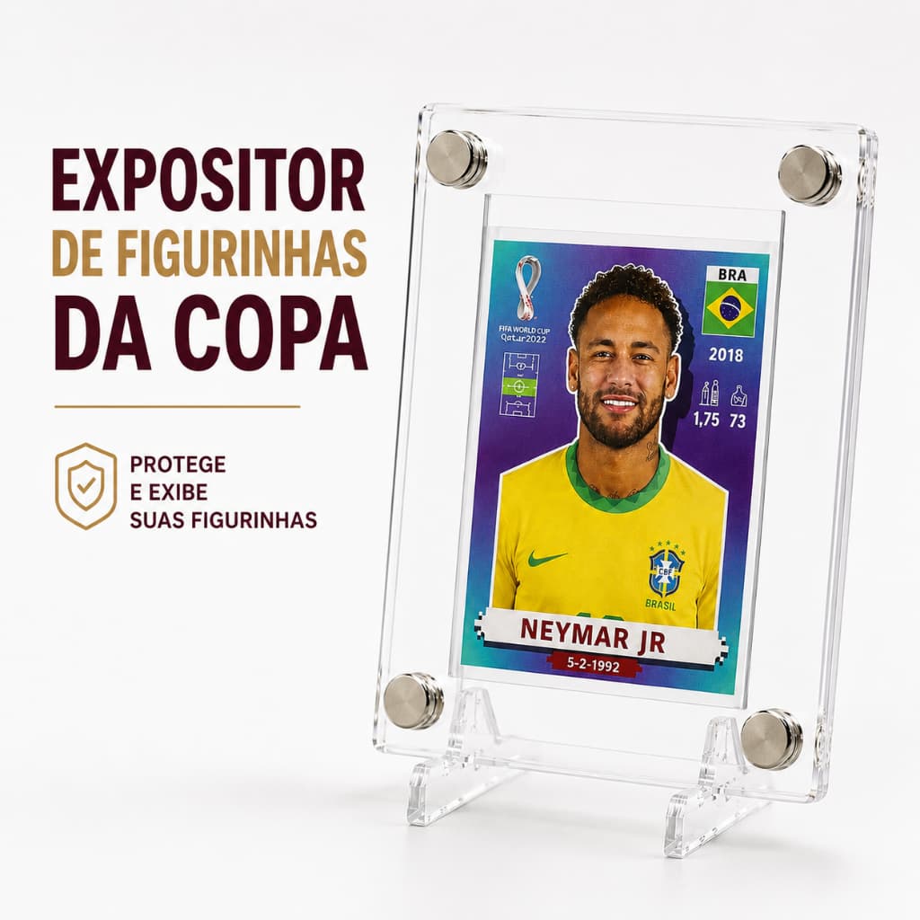 Display Expositor para Figurinha da Copa Acrílico Transparente Colecionável