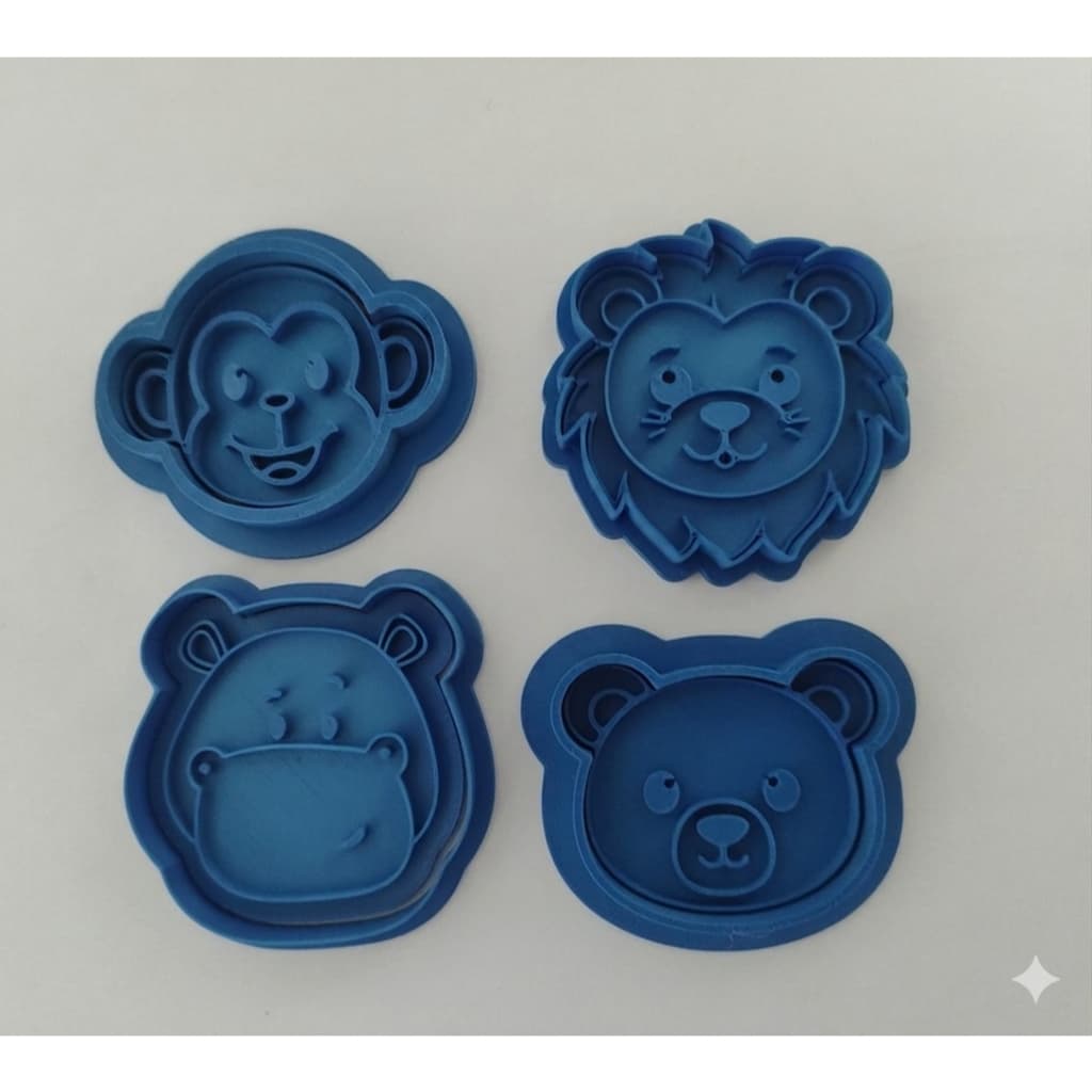 Kit 4 Cortador Marcador Infantil Animais Fofinhos Pasta Americana