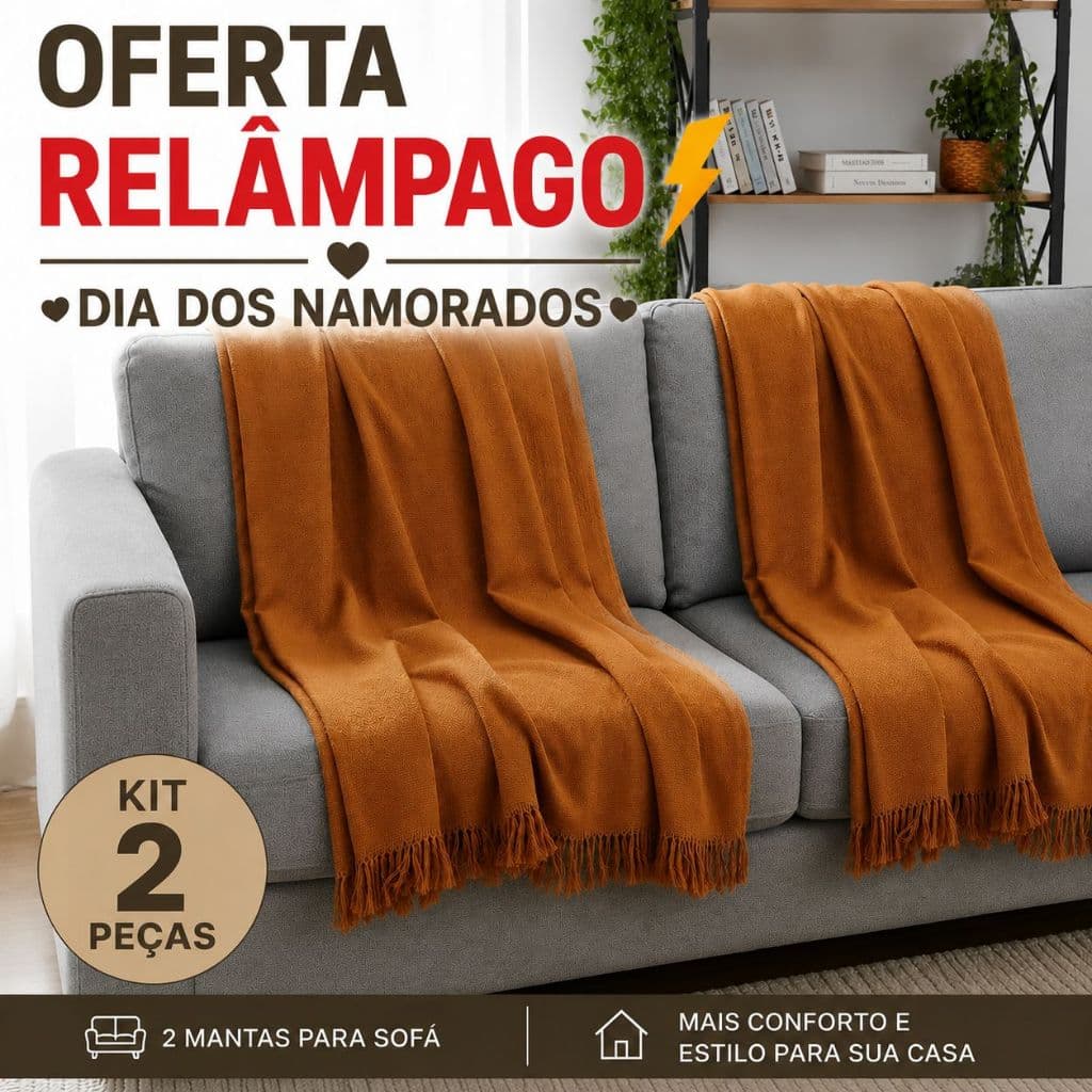 Manta Para Sofá Protetora Decorativa De Algodão Artesanal  Envio Rapido
