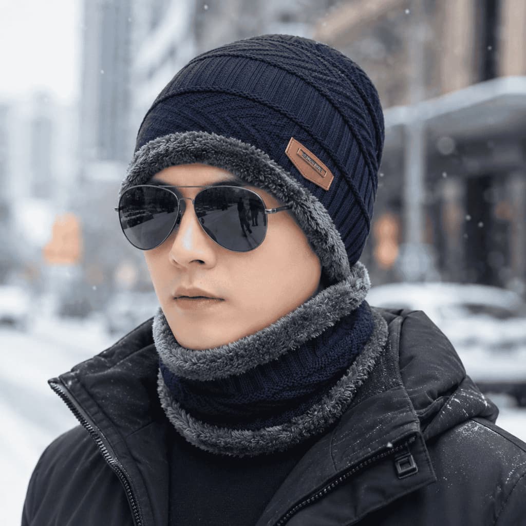 Touca de Inverno Forrada com Protetor de Pescoço Térmica Moto Frio Intenso