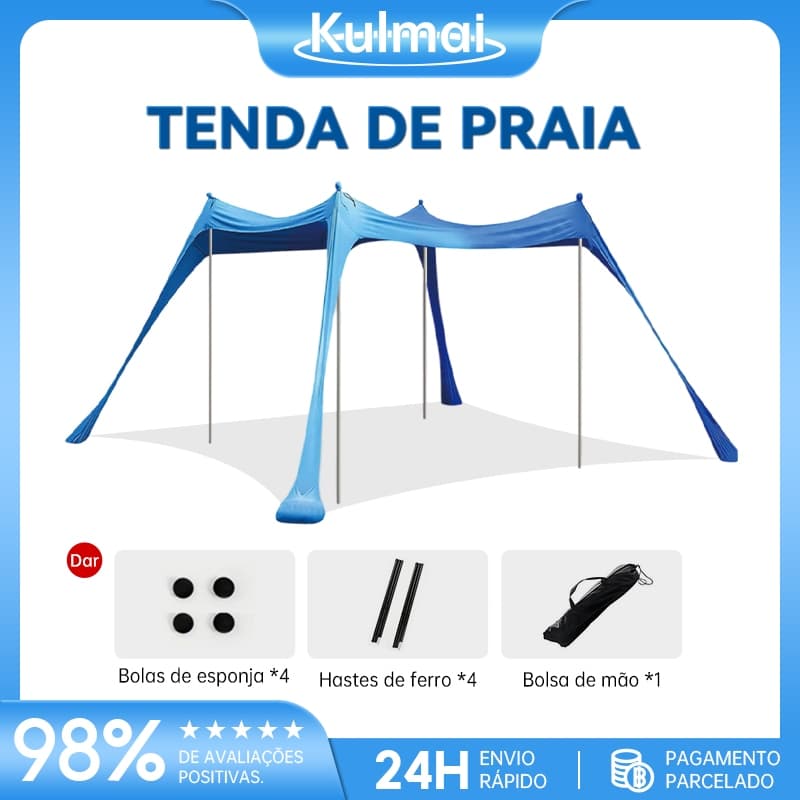 Tenda Elástica De Praia, Barraca Ar Livre 3x3 Com Guarda-Sol Resistente A UV , Toldo Familiar À Prova De Vento camping