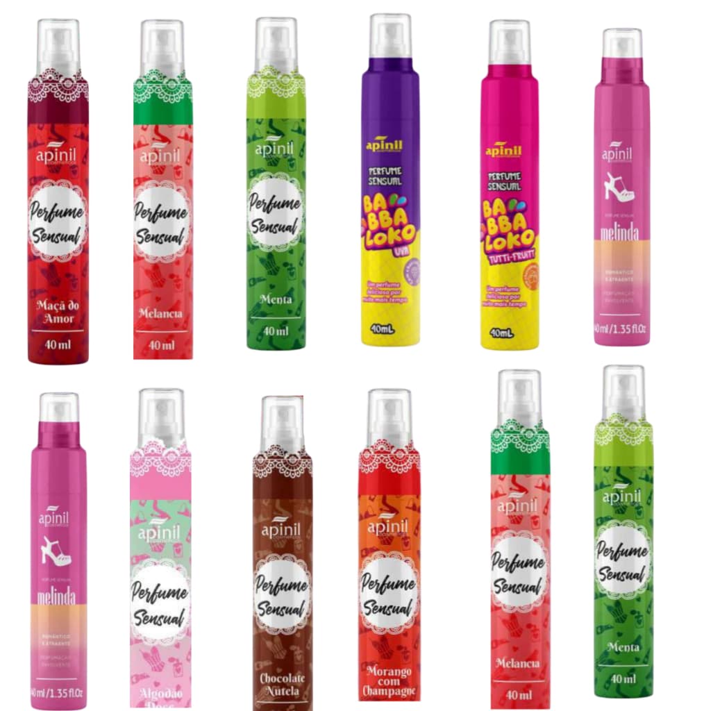 Kit com 12 Aromatizador Spray Perfume Sensual - Apinil 40 ml
