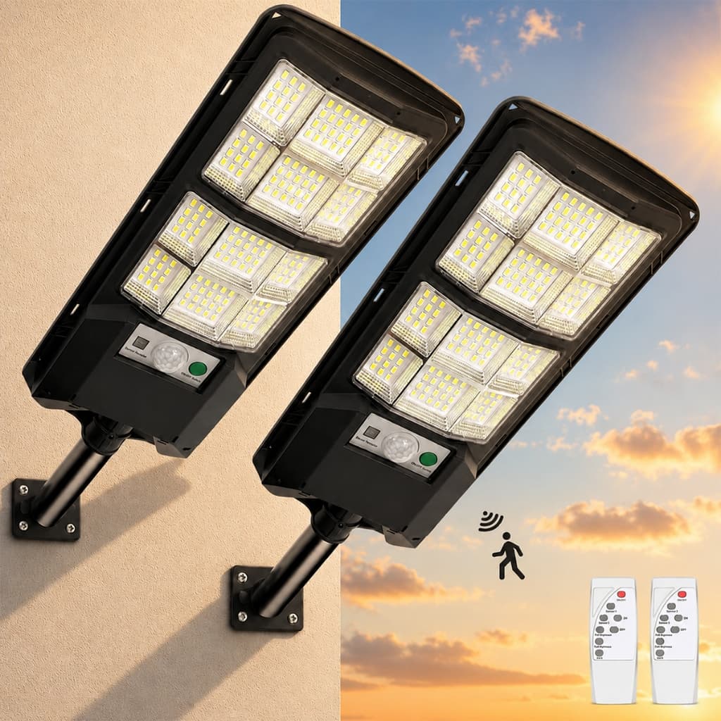Kit 2 Luminária Solar Externa Luz Solar Iluminação Externa 500W