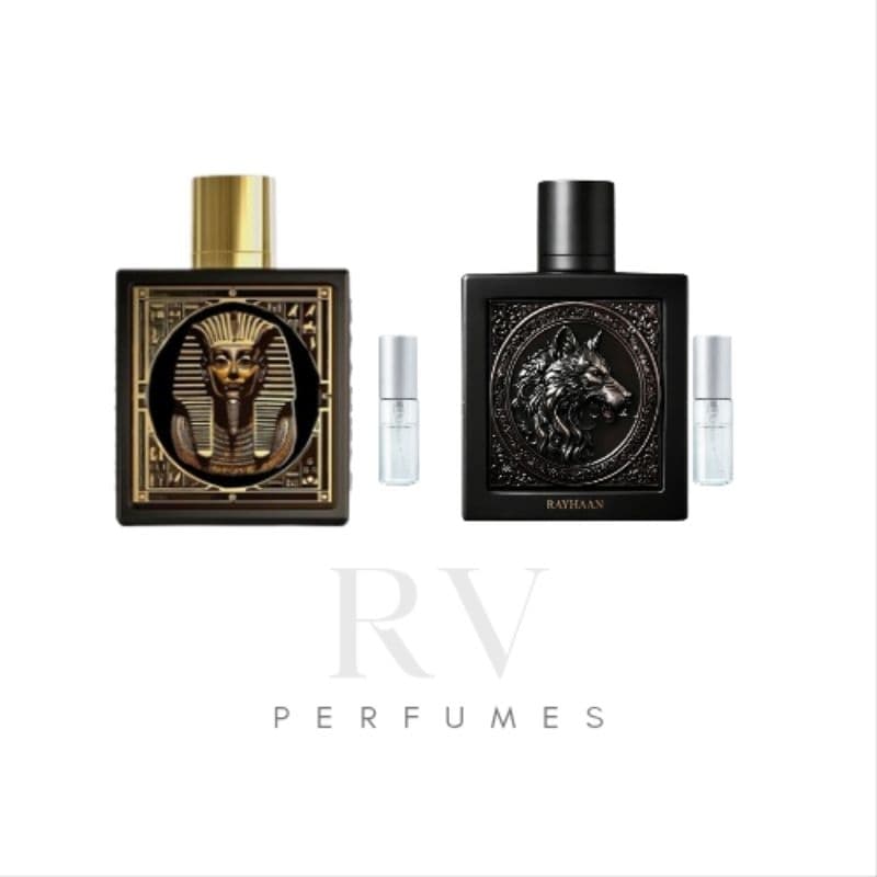 Combo Lançamentos – Rayhaan Pharaoh + Rayhaan Wolf | Perfumes Árabes Masculinos Alta Fixação