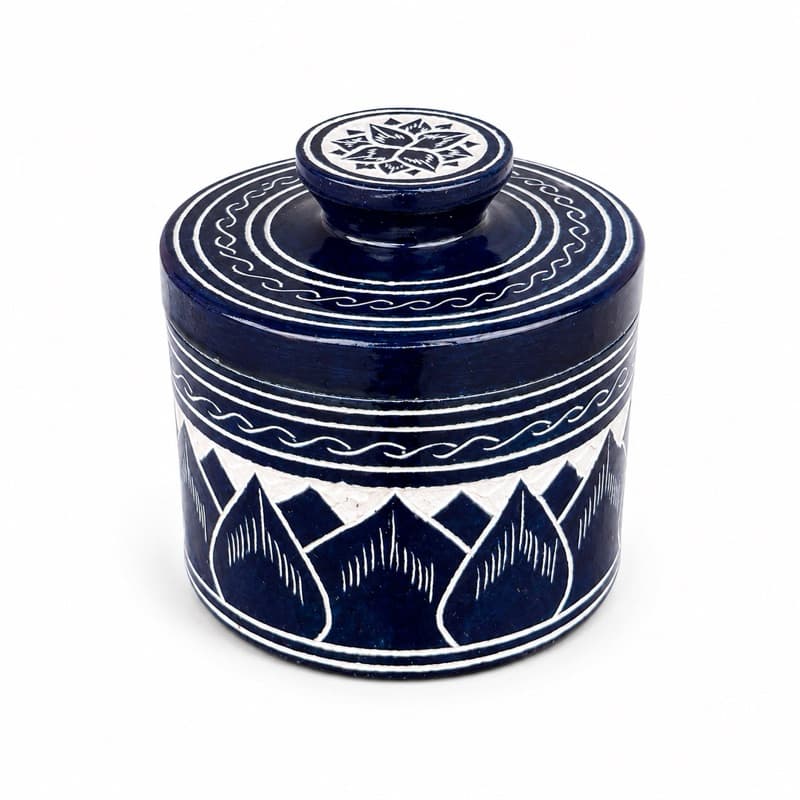Mantegueira Francesa de Pedra Sabão Azul 12 cm Artesanal Butter Bell