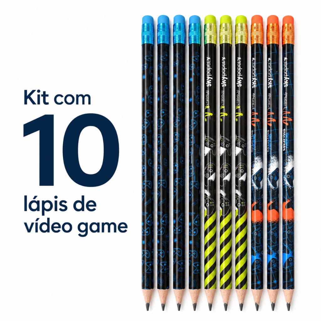 Kit Lápis ou Kit borracha Video game - SkyPaper - sortido gamer menino