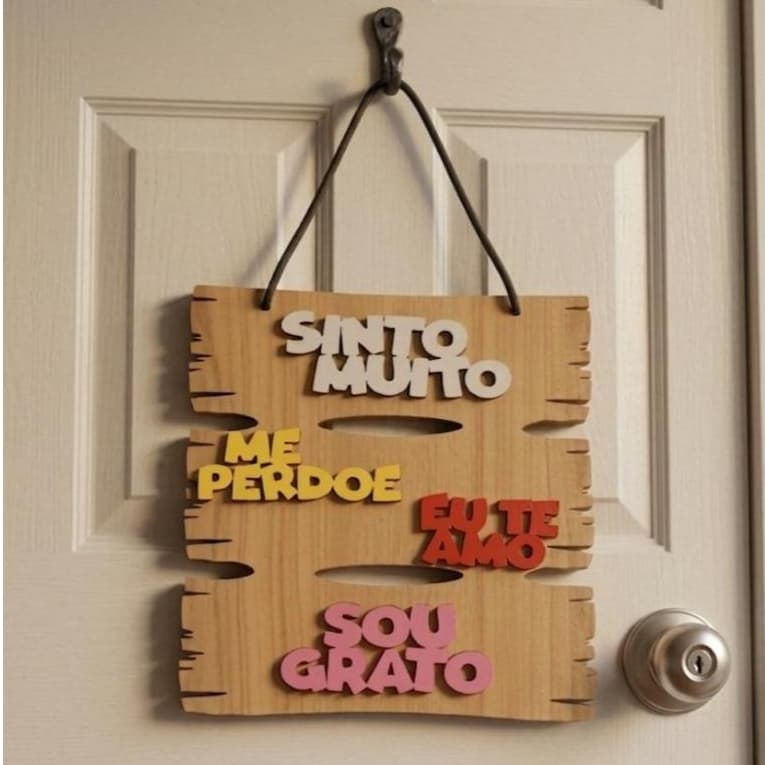 Quadro decorativo Placa Decorativa sinto muito me perdoe eu te amo sou grato