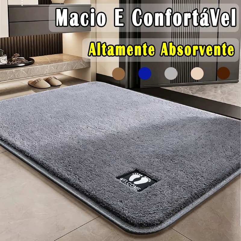 Tapete de Banheiro Microfibra Antiderrapante Toque Suave Super Absorção Várias Cores e Tamanhos