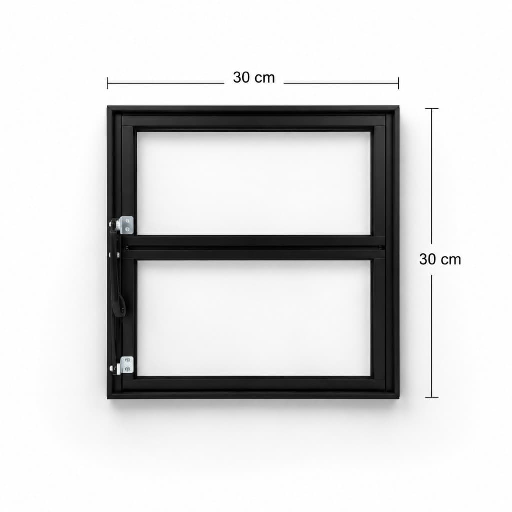 Vitrô Basculante Janela 30x30 PRETO vidro LISO