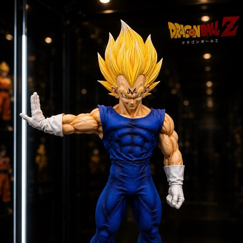 Action Figure Majin Vegeta 26Cm Super Sayajin Em Pvc Peça Robusta Dragon Ball Z