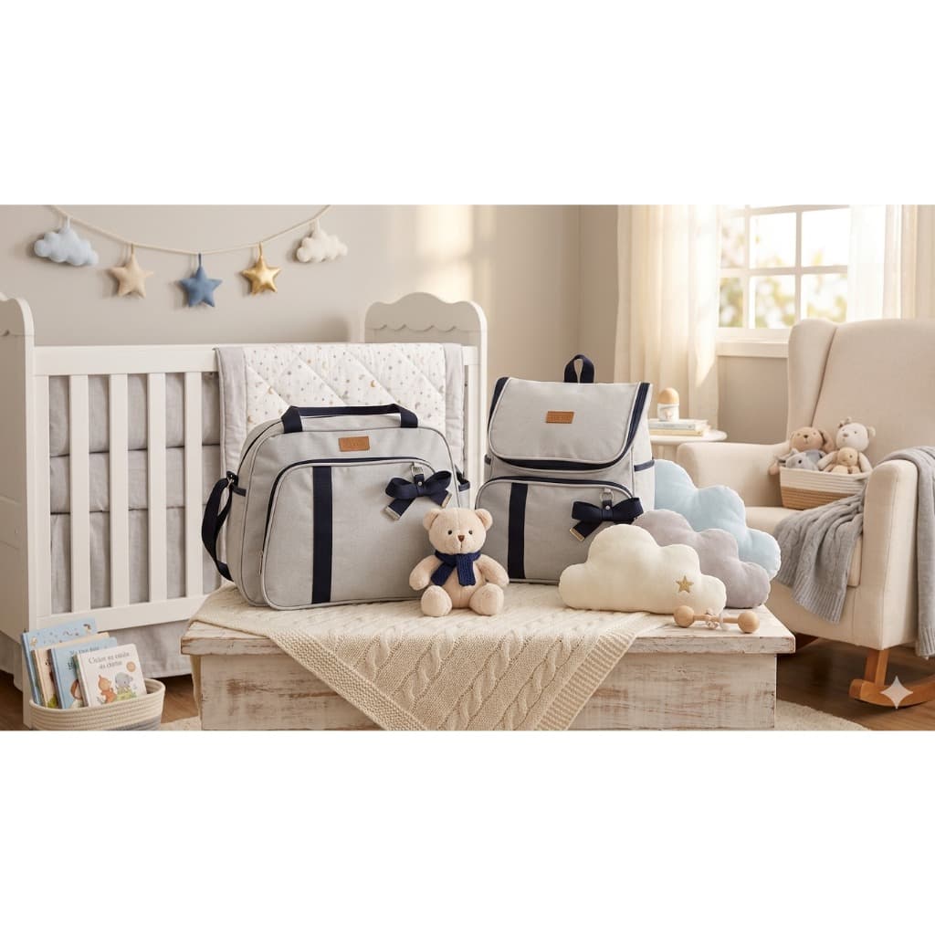 Kit Bolsa Maternidade + Mochila Venezza | Luxo, Praticidade e Conforto para o seu Bebê