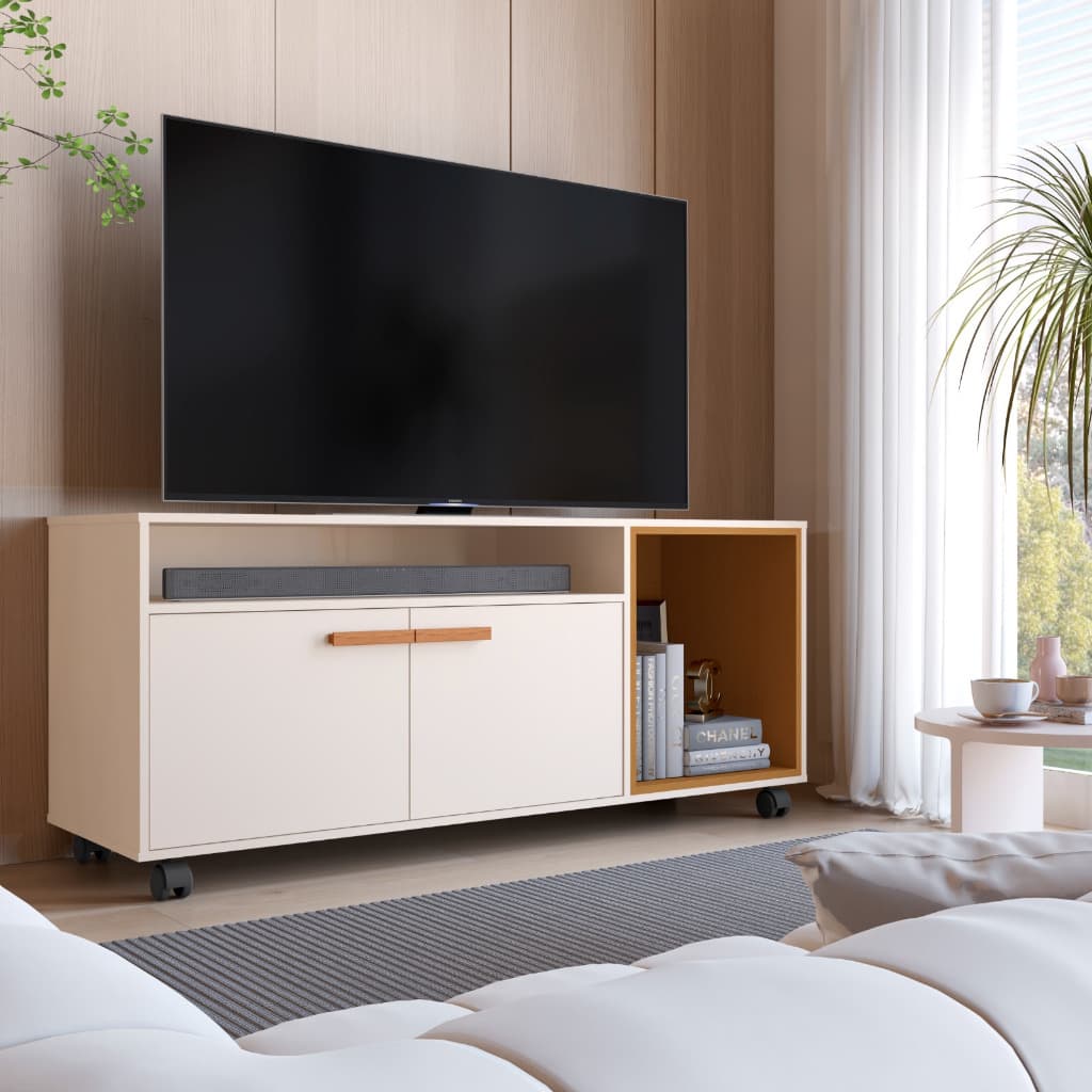 Rack Etna Diversas Cores-tv 50 Polegadas Moderno Sala Com Rodinhas