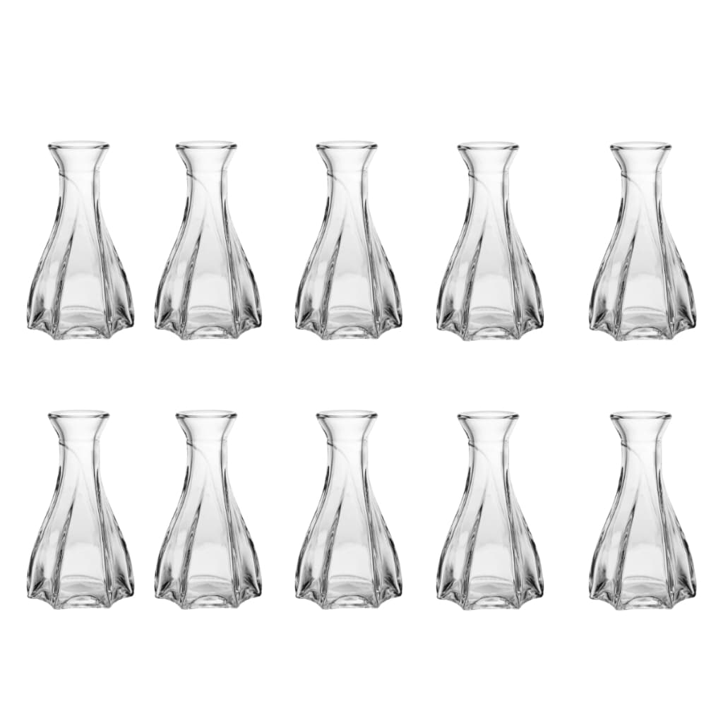 10 Vasos de Vidro Decorativo Transparente - Flores Plantas Decoração Lyor Lembrancinha