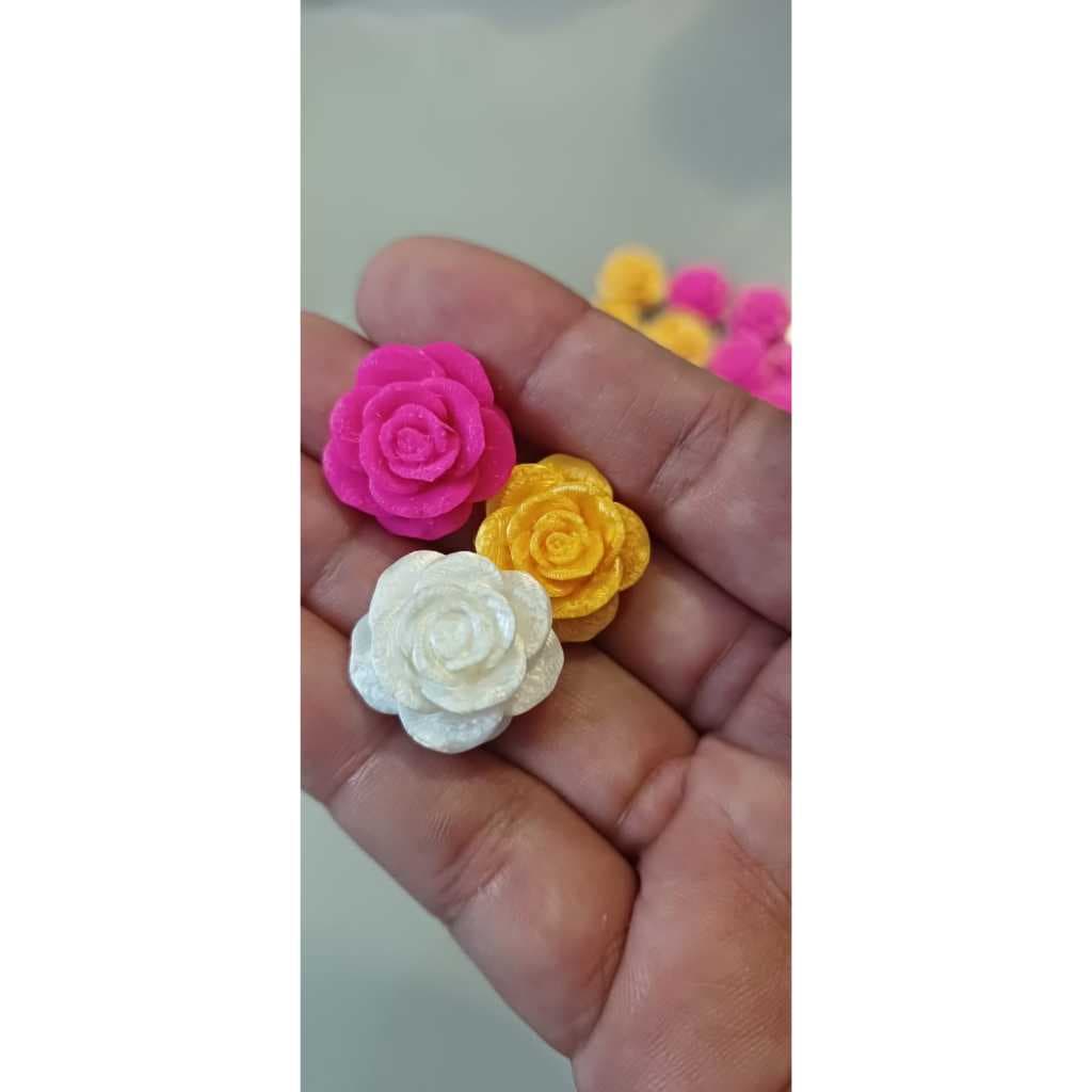KIT de 12-48 unidades Mini Rosas Flores Rosinha | PLA| impressão 3D| Aplique|  Decoração | artesanato| lembracinhas
