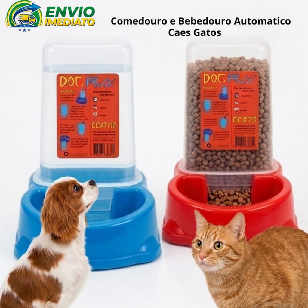 Comedouro e Bebedouro Automatico Pet Caes Gatos reservatorio Grande Dog Flex