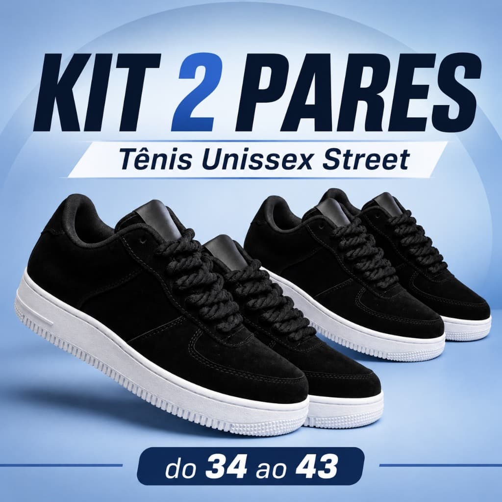 Combo 2 Pares Tênis Streetwear Masculino Feminino Casual Confortável De Caminhada Corrida e Academia