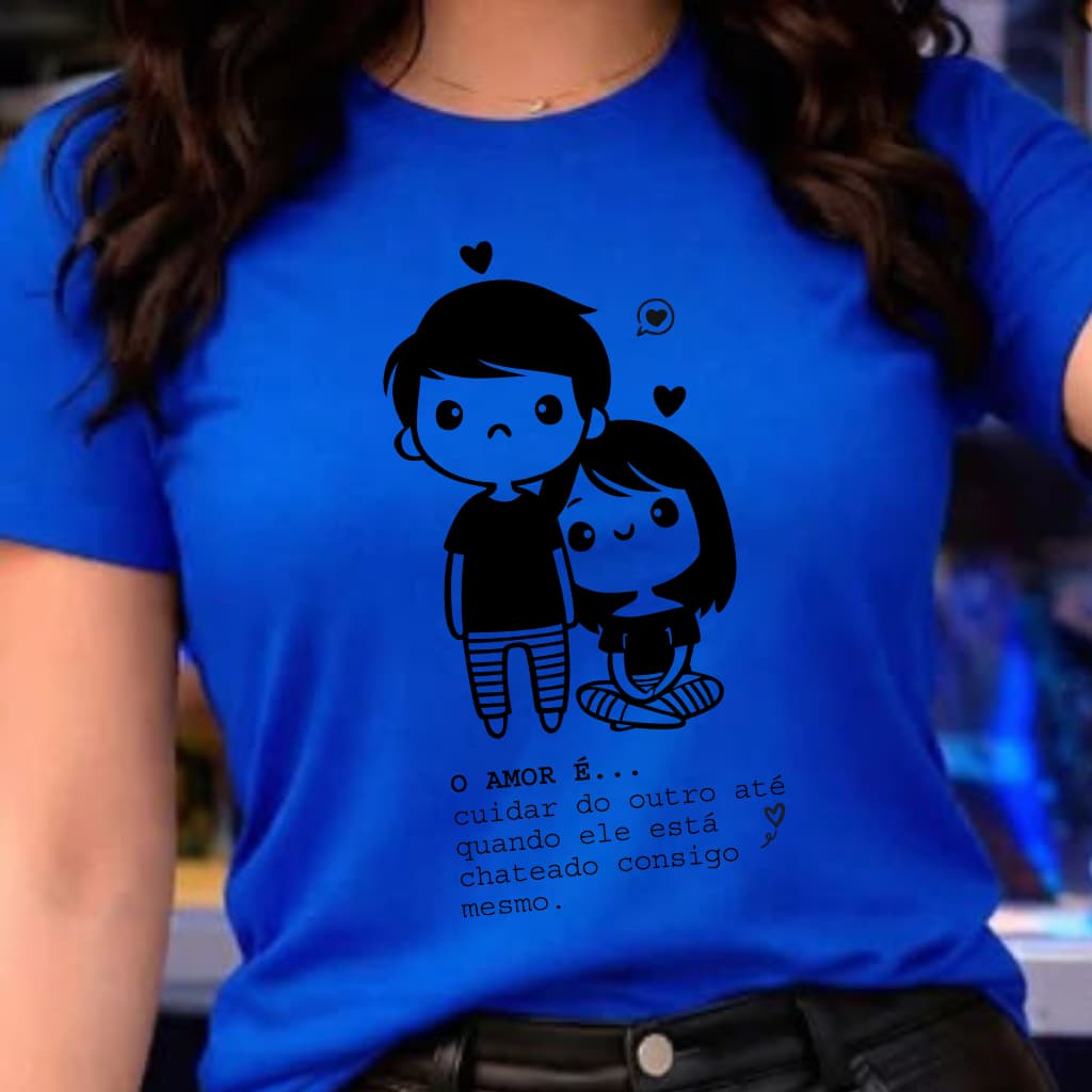 Camiseta Love Presente Especial Dia dos Namorados Estampa Amar É Blusa