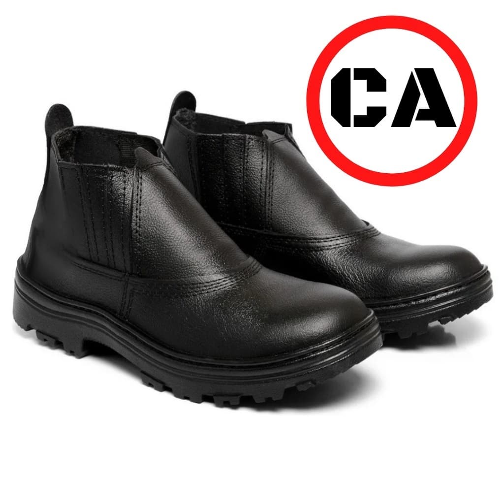 Bota De Segurança Com C.A De Couro Legítimo Botina de Segurança Promoção Empresa Segurança EPI