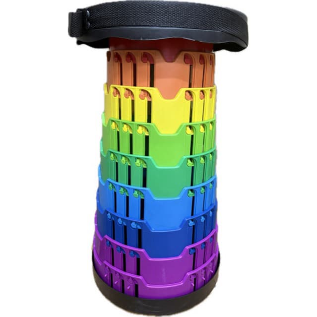 Banqueta portátil extensível com cabo telescópico, banqueta dobrável ajustável, adequada para camping e caminhadas.