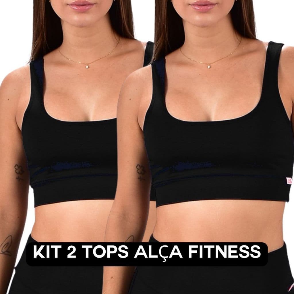 Kit 2 Tops Alça Suplex Fitness Feminino Academia Sem Bojo Compressão