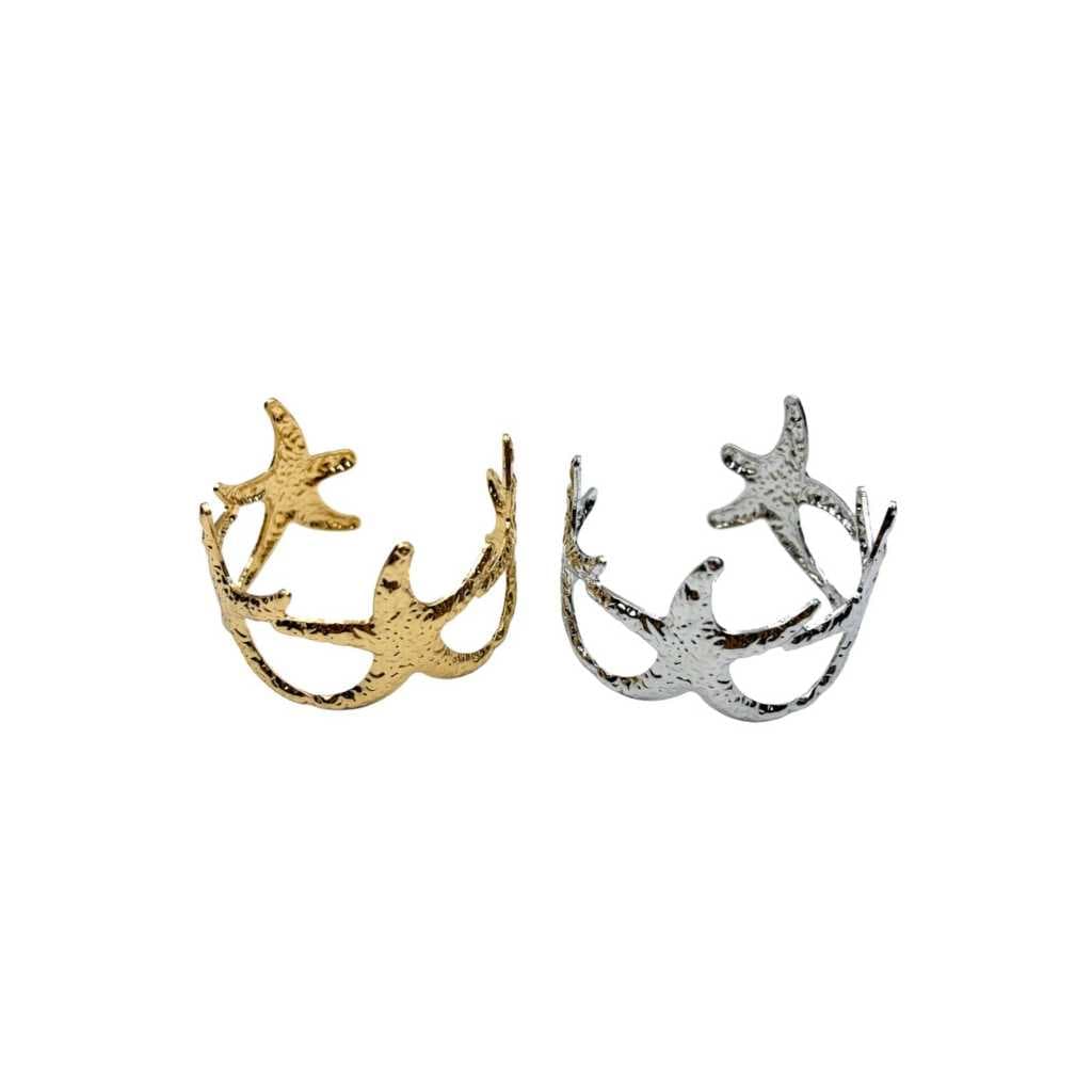 Kit Braceletes Feminino Abertos Dourado Prateado Luxo Fino Moda com 2 Peças Sortidas
