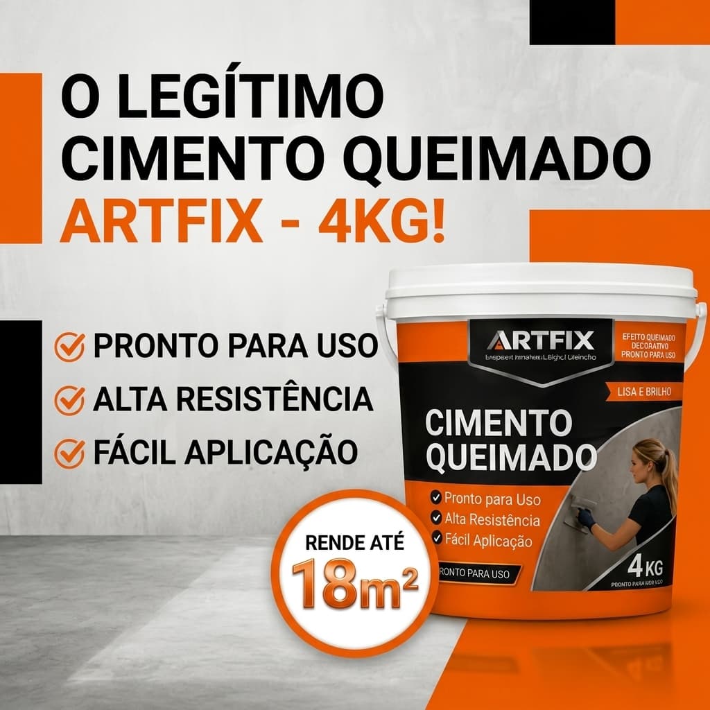 QUEIMA DE ESTOQUE - Cimento Queimado 4Kg Pronto para uso - Acabamento Profissional