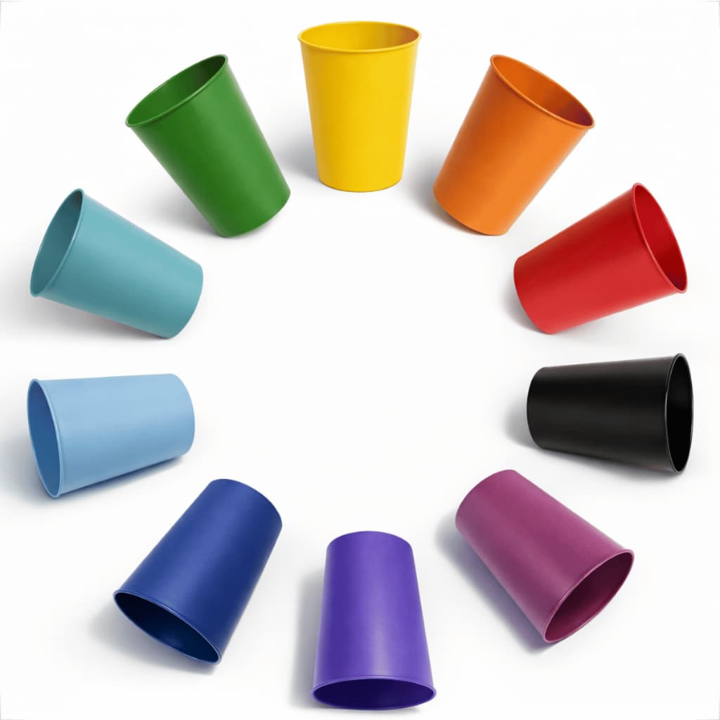 Kit De Copos Reutilizáveis Plástico 200ml Material Premium para Eventos Escolas e Creches