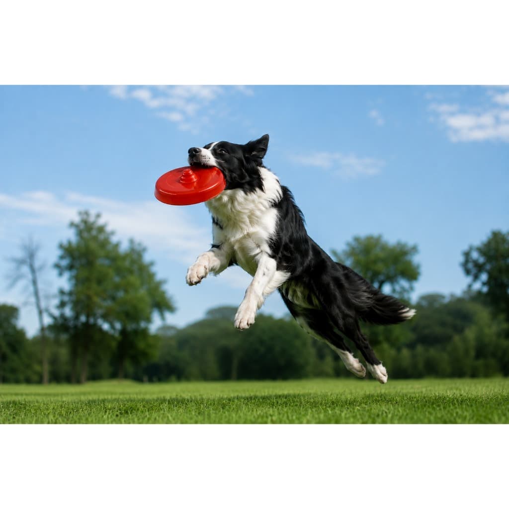 Brinquedo Frisbee para Cães - Vermelho - Maleável, Interativo, Atóxico