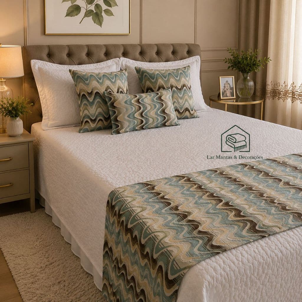 Kit Peseira + Capas de almofadas 4 Peças Decorativa Sofá Cama