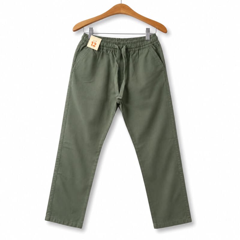Calça Alfaiataria Juvenil Menino Verde com Elastano Elástico Cordão Ajustável Confortável Premium 8 a 16 Anos