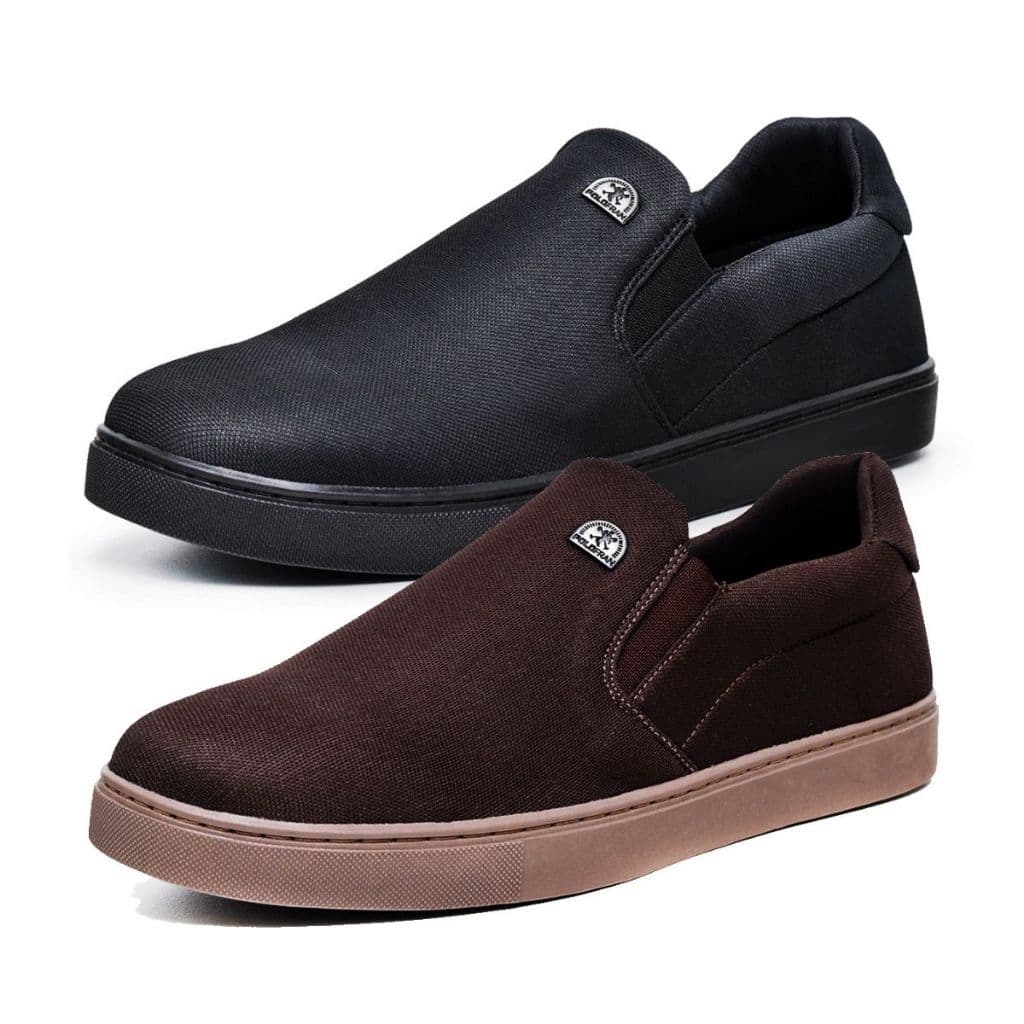 Kit Economia 2 Pares Sapatenis Masculino Bali Slip On Tenis Casual