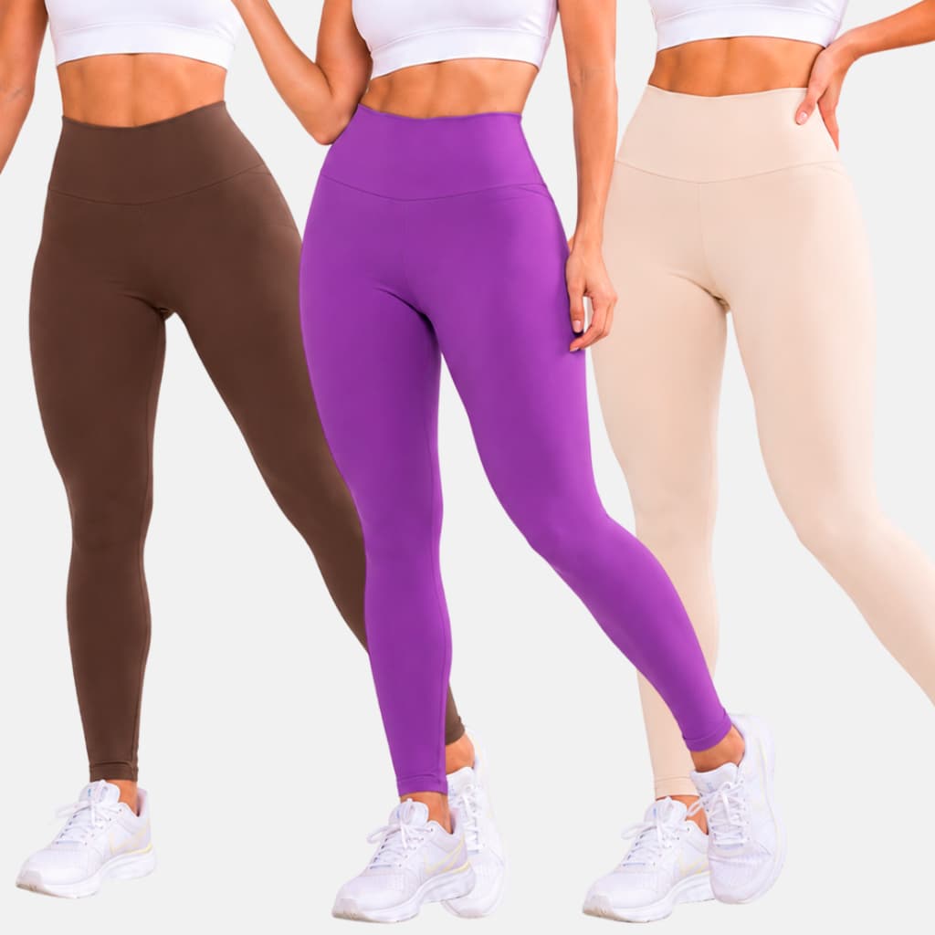 Calça Legging Feminina Esportiva Compressão Academia Fitness Grossa Lisa Cintura Alta Varias Cores Zero Transparência