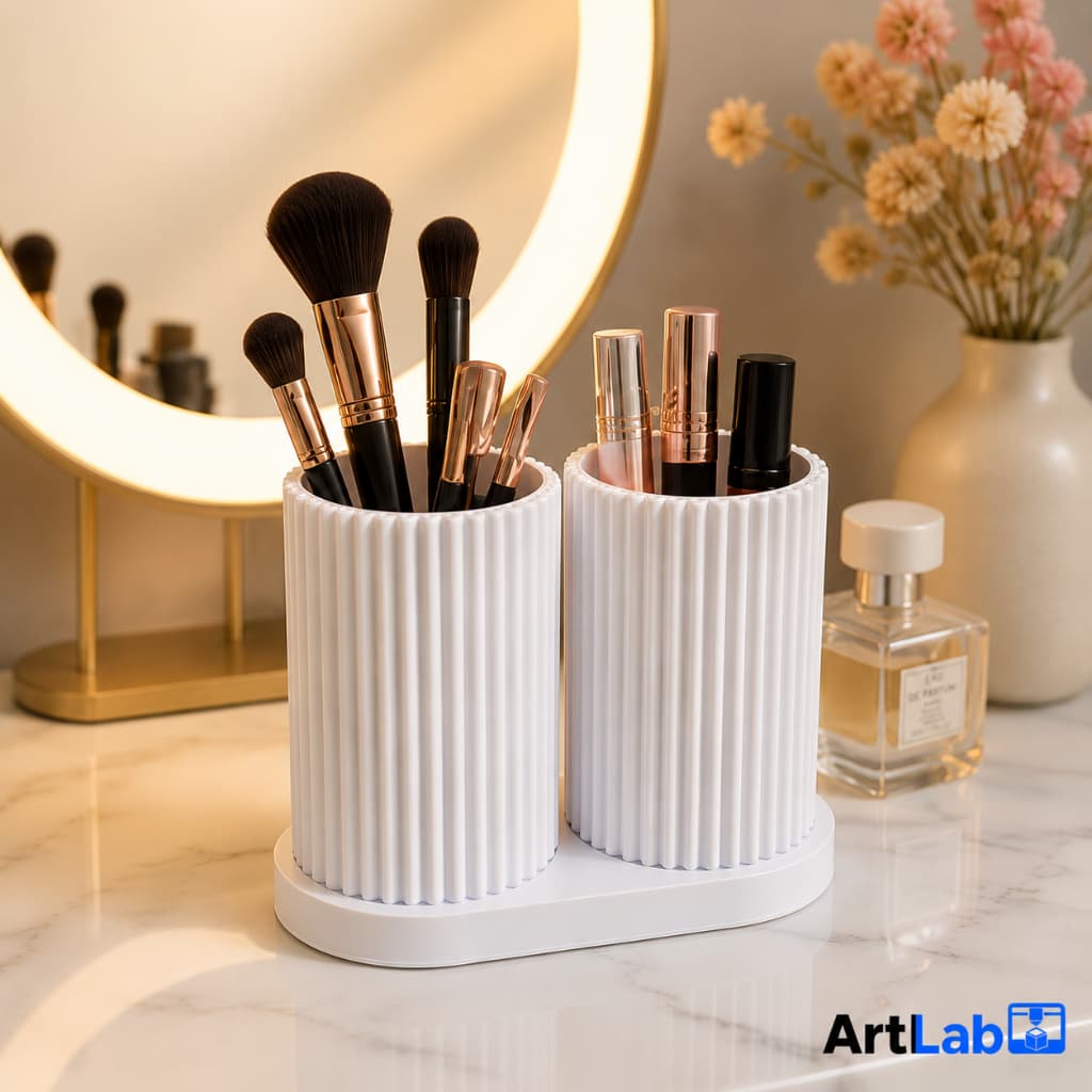 Organizador De Mesa Porta Canetas Lápis Cotonetes Talheres Multiuso para Cozinha Escritório Banheiro